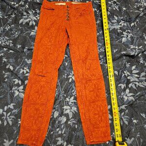 Anthropologie Pilcro The Letterpress High Rise Skinny Jeans, Orange